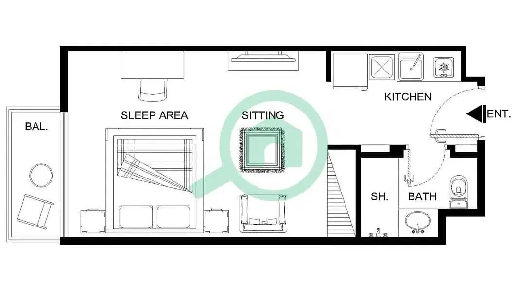 Апартаменты A Prime Studio That Sleeps 2 In Jebel Ali Дубай ОАЭ